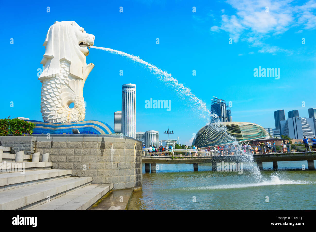 Statue du Merlion Singapour ville symbole Banque D'Images