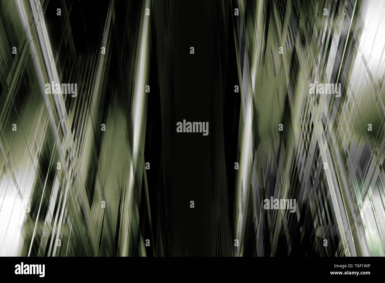 Vert et Noir city light trails Banque D'Images