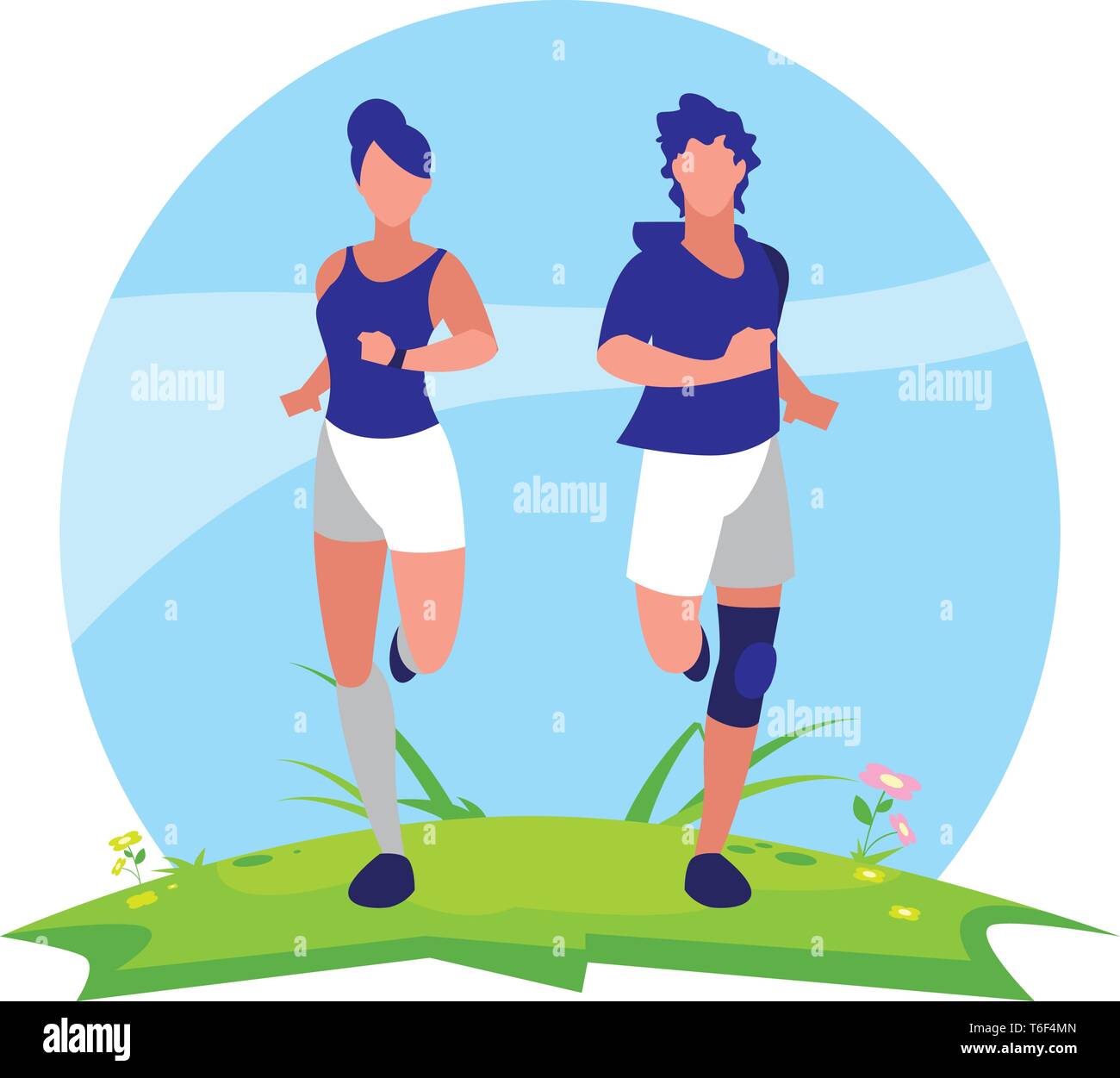 Les femmes en marche athlétique dans le camp vector illustration design Illustration de Vecteur