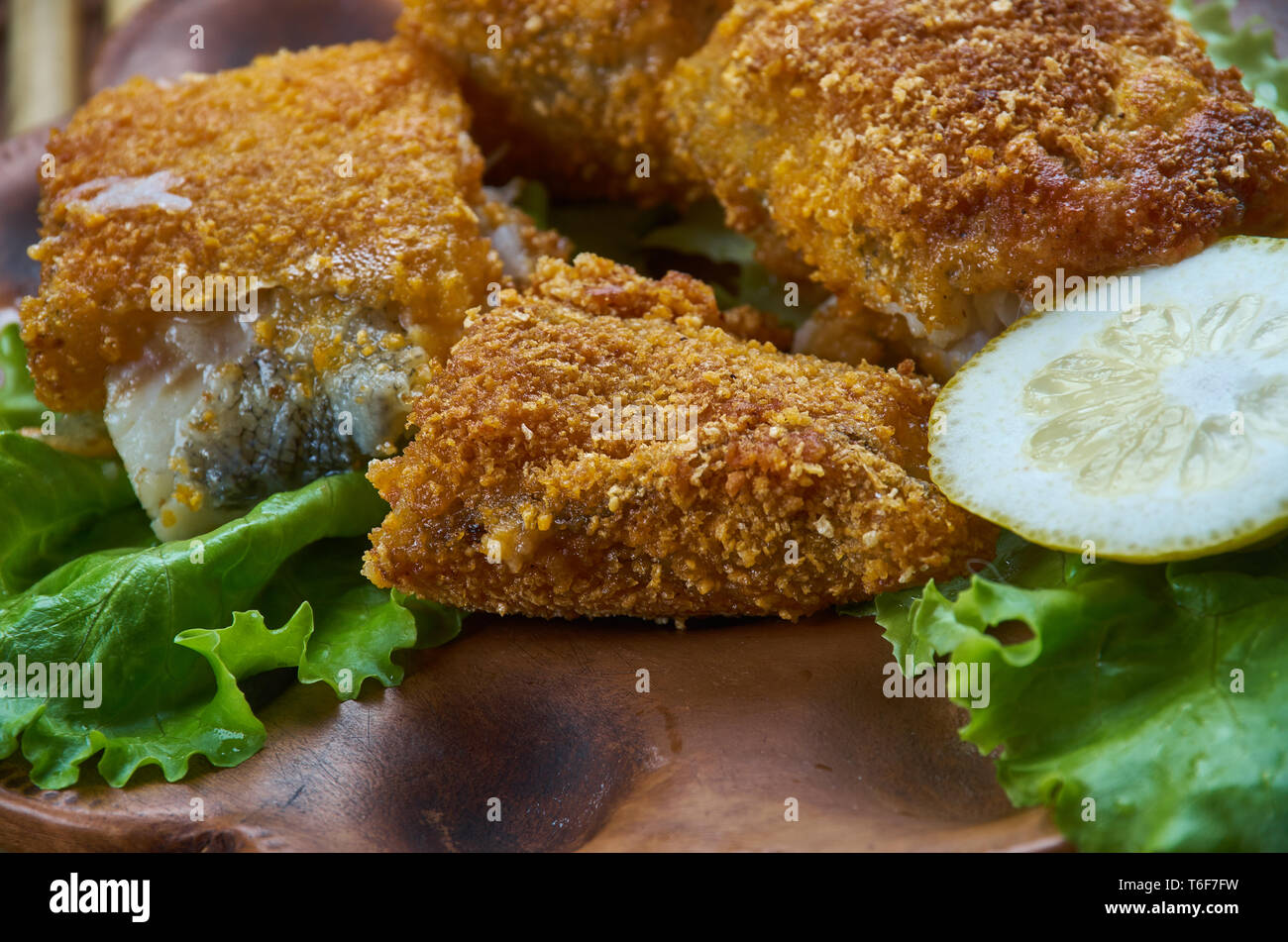 Poisson frit créole Banque D'Images