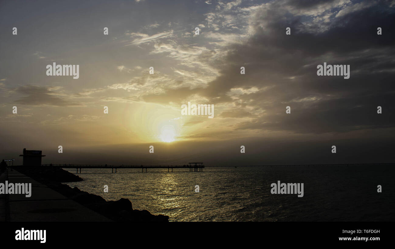 Terrasse avec vue sur le Koweït Banque D'Images