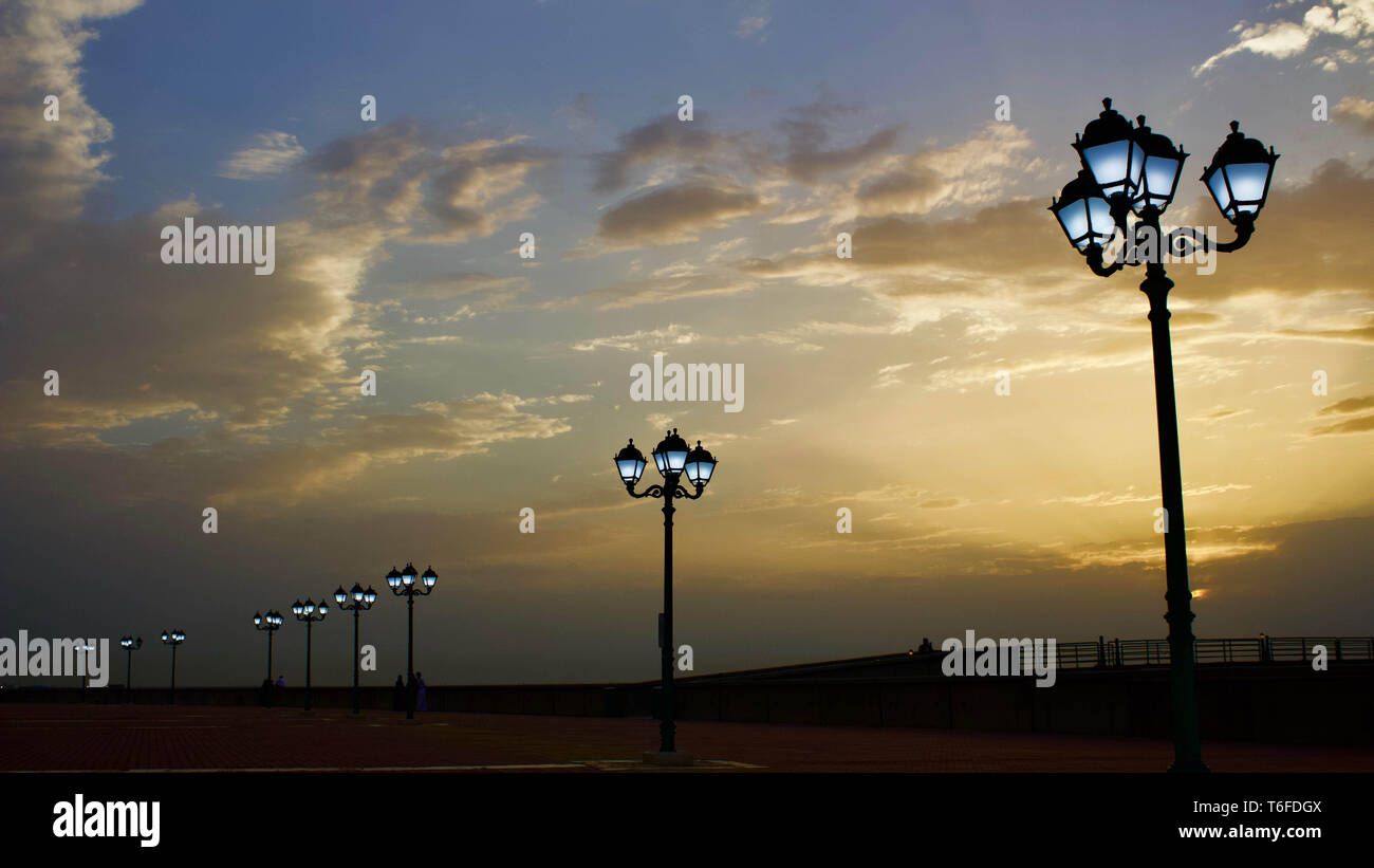 Koweït street light Banque D'Images