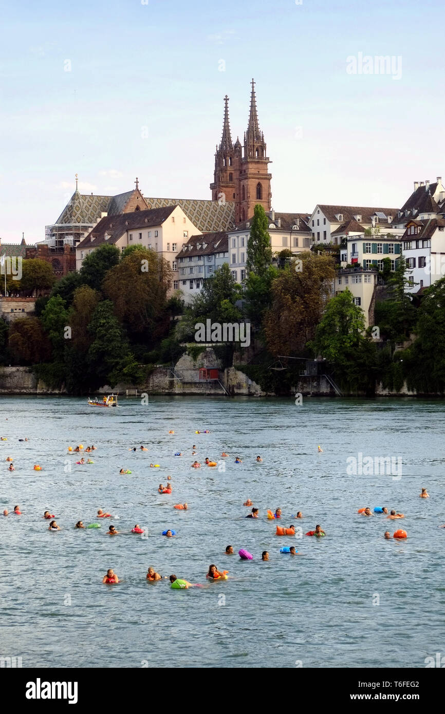 Piscine du Rhin à Bâle Banque D'Images