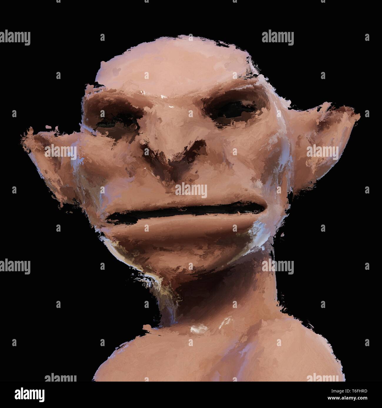 Peinture numérique d'une créature creepy Banque D'Images