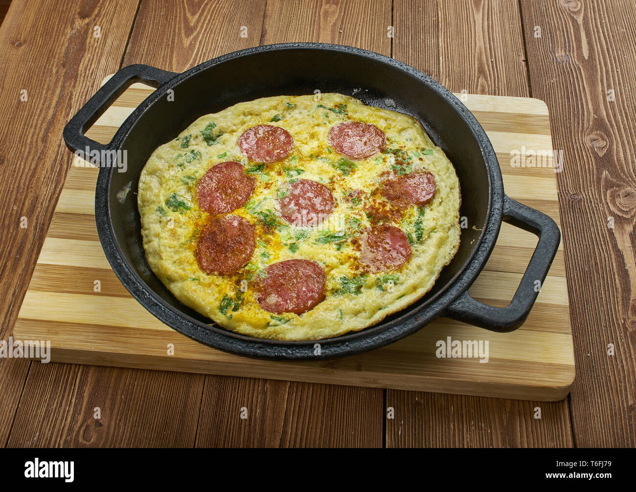 Frittata style pizza Banque D'Images