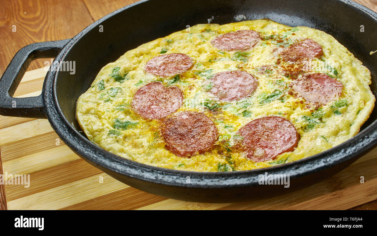Frittata style pizza Banque D'Images