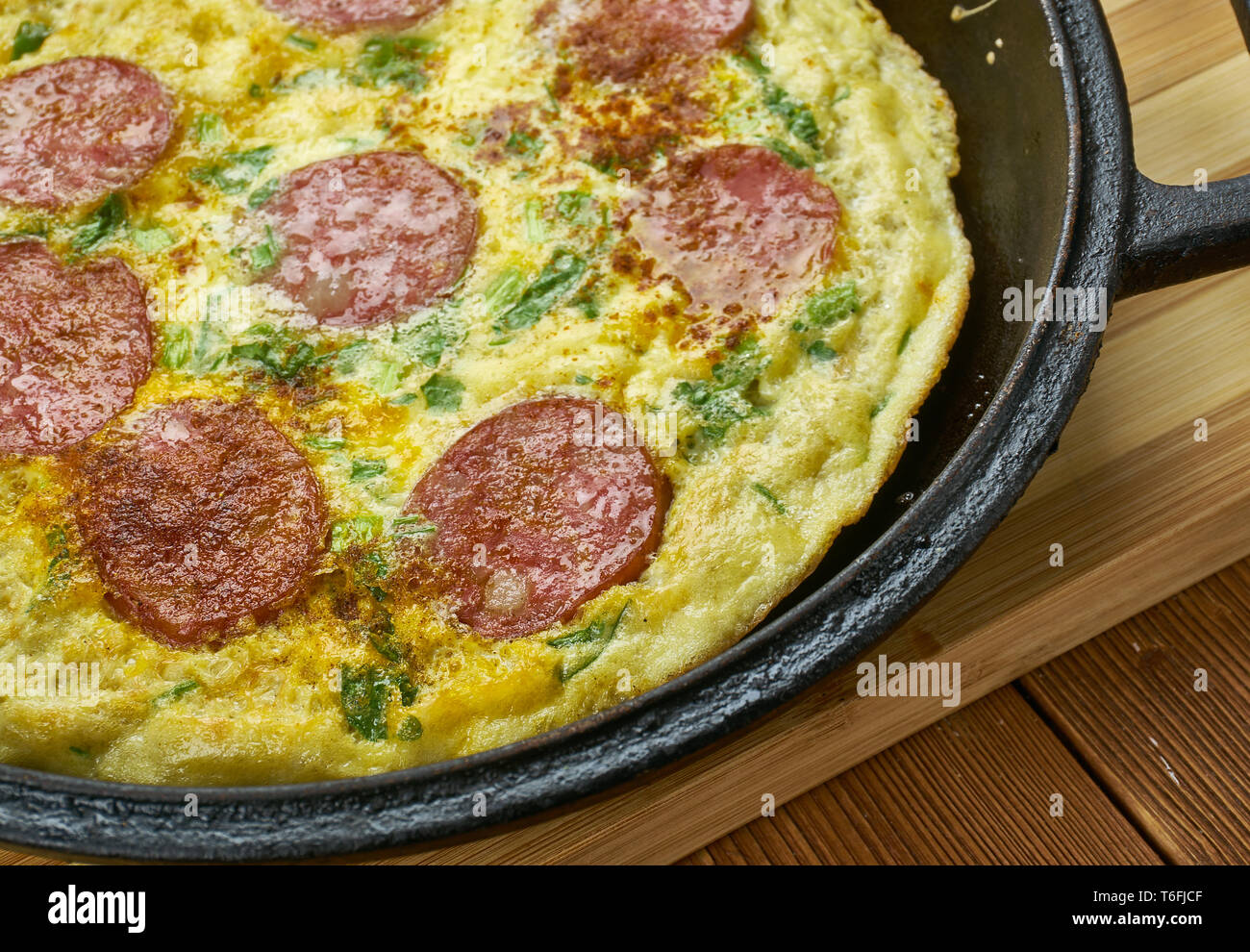 Frittata style pizza Banque D'Images