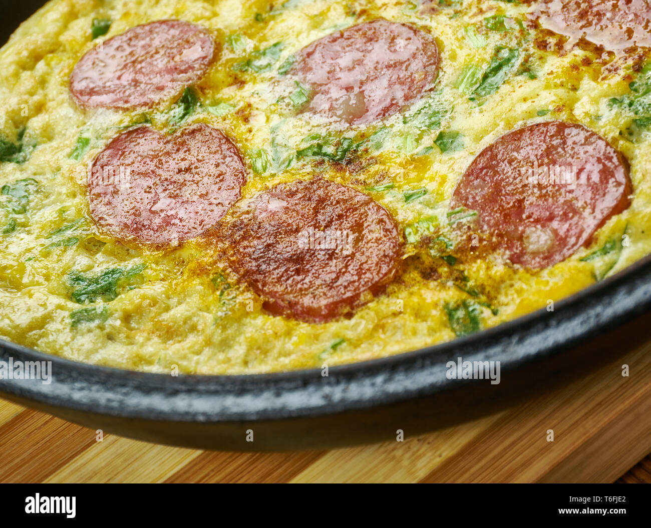 Frittata style pizza Banque D'Images