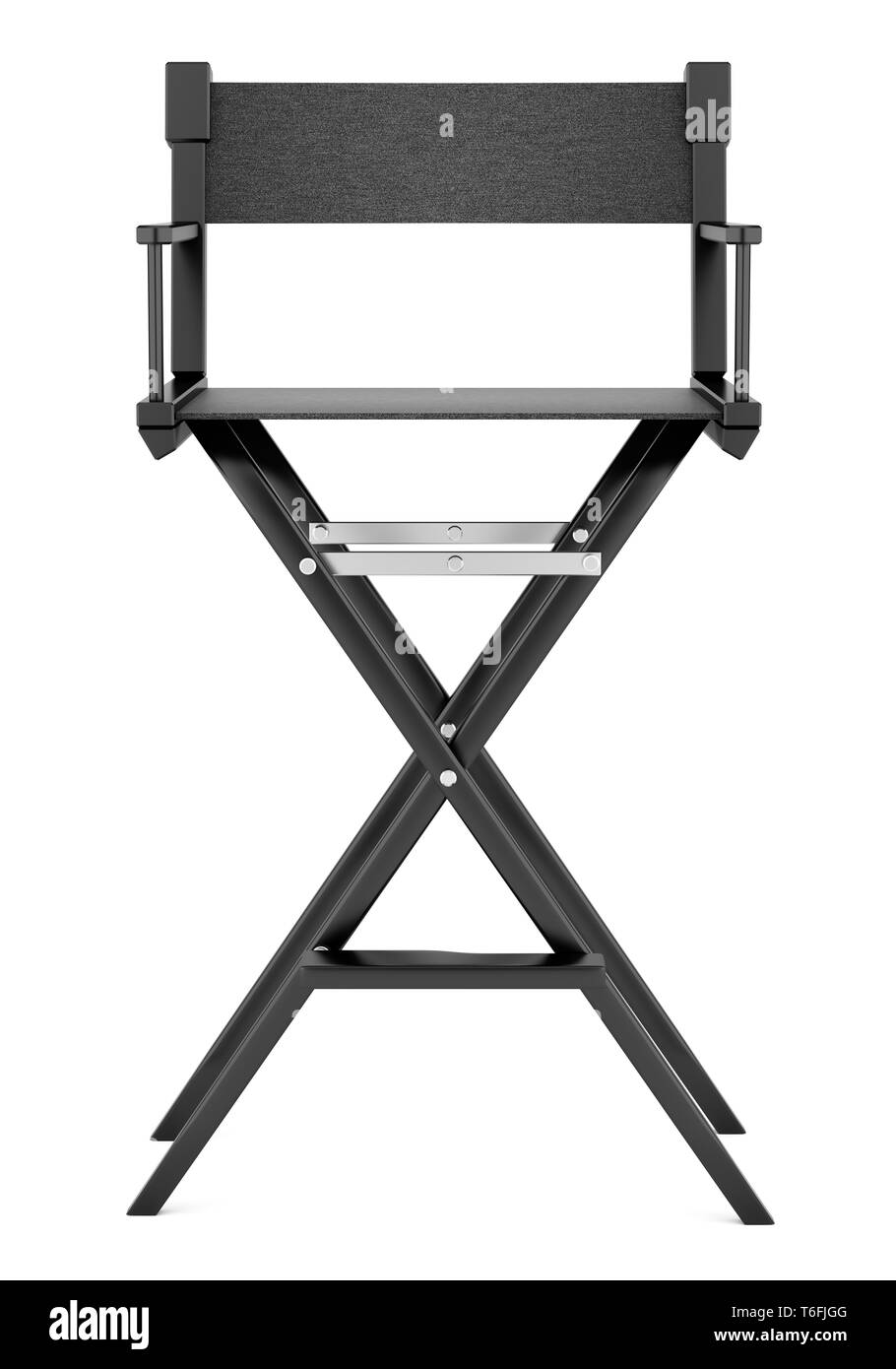 Fauteuil noir isolé sur fond blanc Banque D'Images