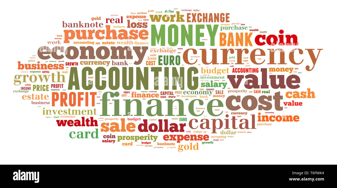 Wordcloud illustration de la finance et des affaires mots Banque D'Images