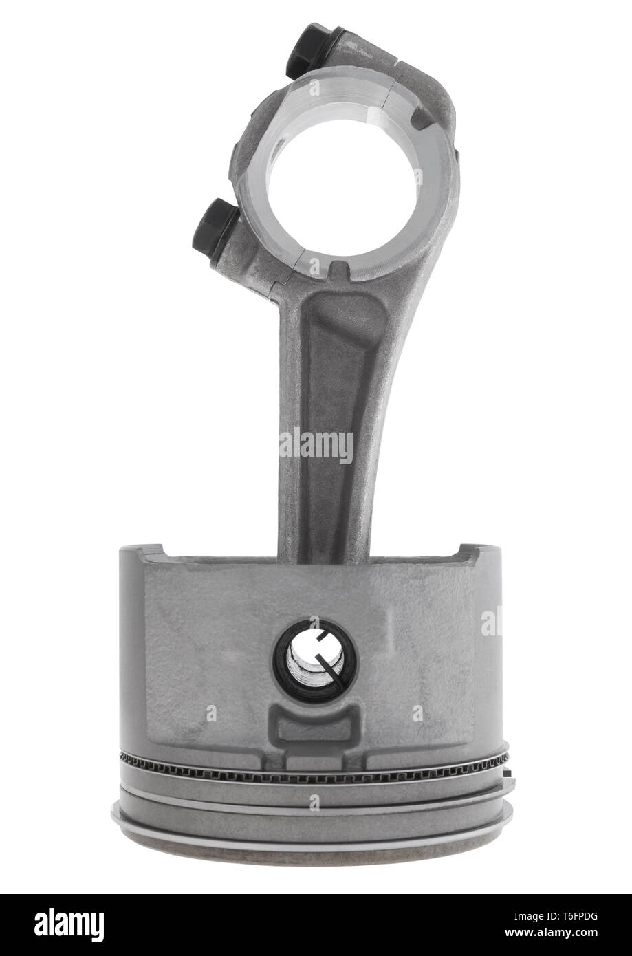 Piston moteur sur fond blanc Banque D'Images