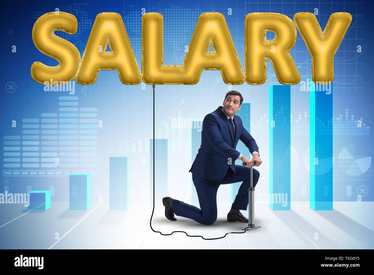 Salaire en pompage d'affaires business concept Banque D'Images
