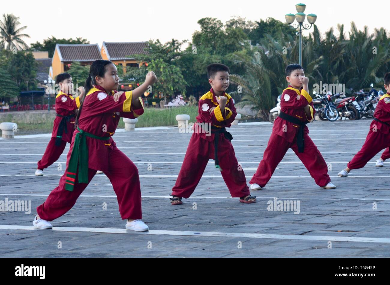 Les enfants de l'art martial vietnamien Banque D'Images