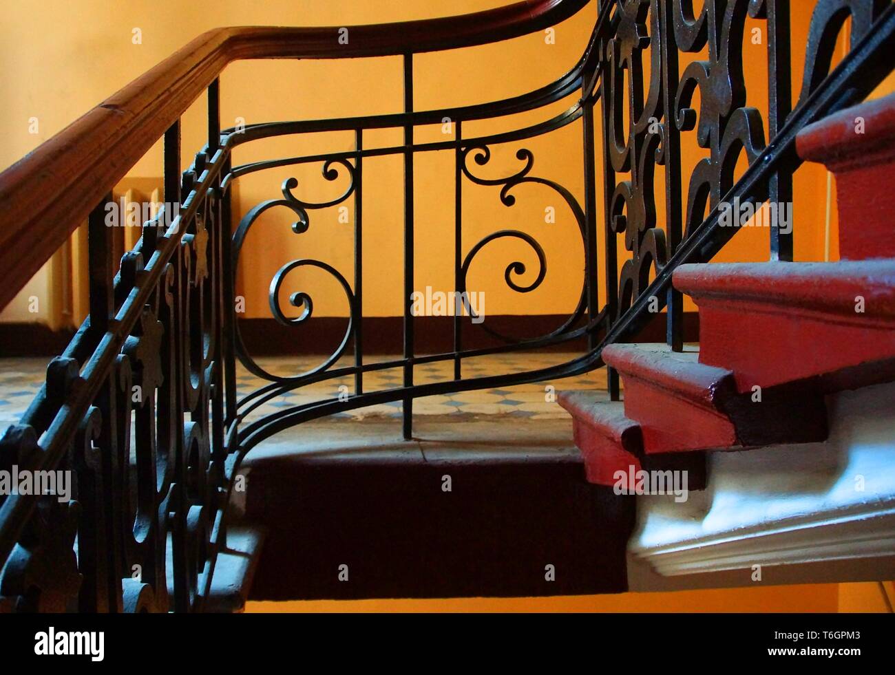 Fragment de l'escalier dans le style Art Nouveau Banque D'Images
