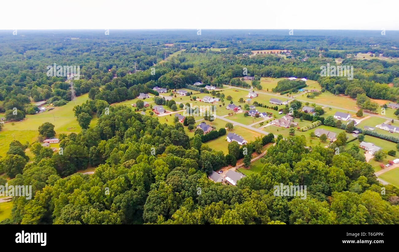 Subdivision d'un pays américain typique de l'antenne de quartier Banque D'Images