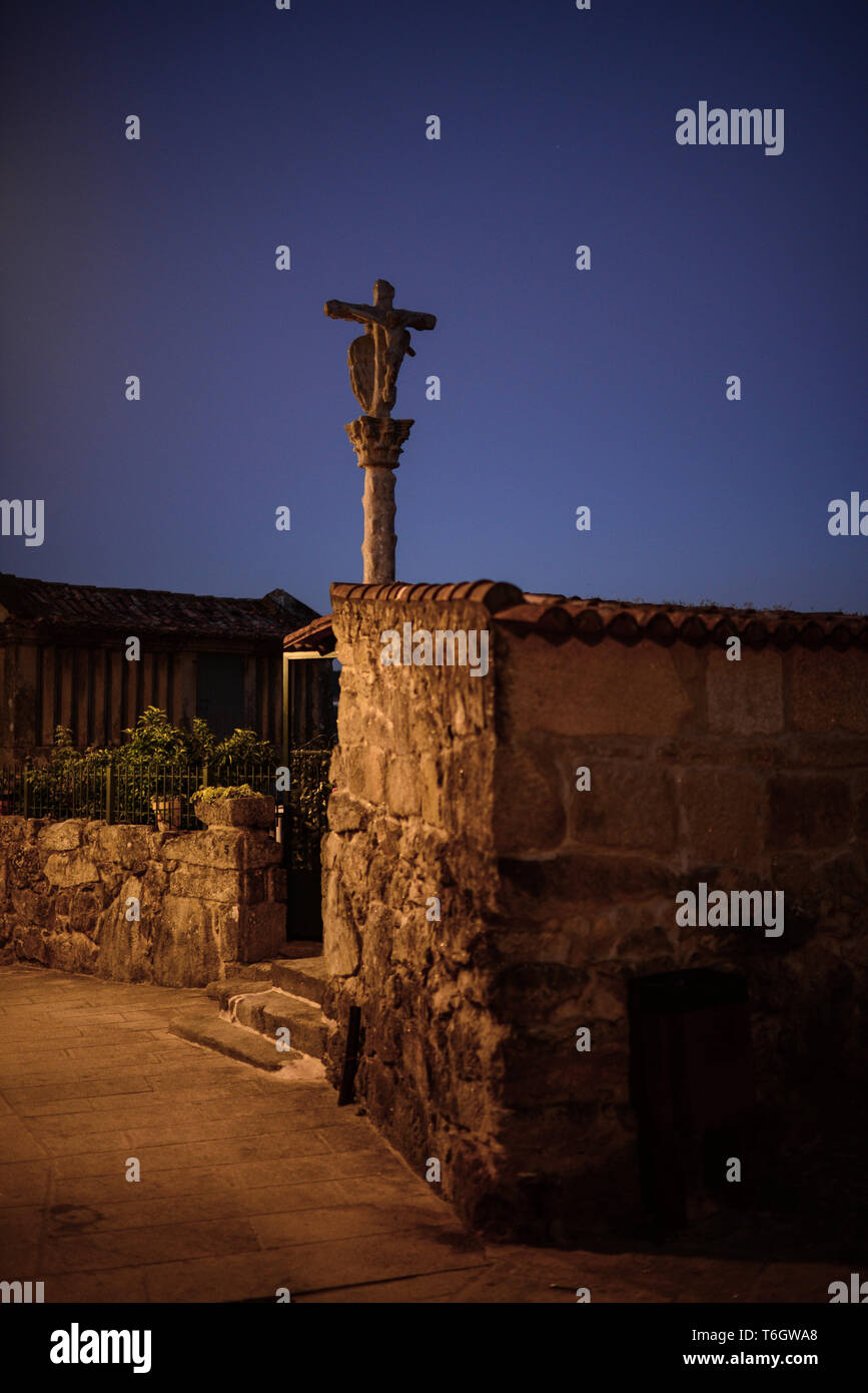 Combarro village dans la province de Pontevedra, Galice, Espagne Banque D'Images