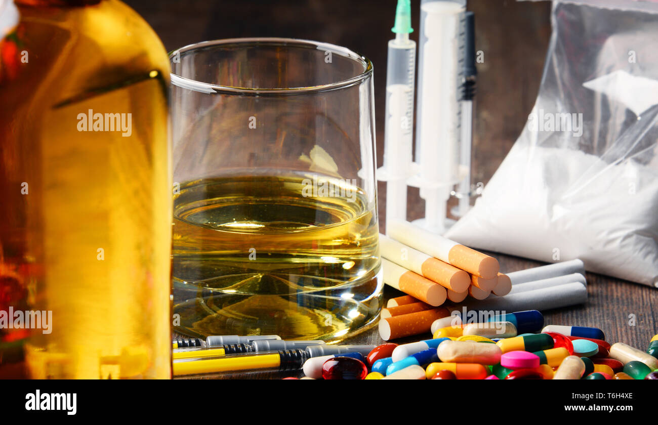 Les substances addictives Banque D'Images