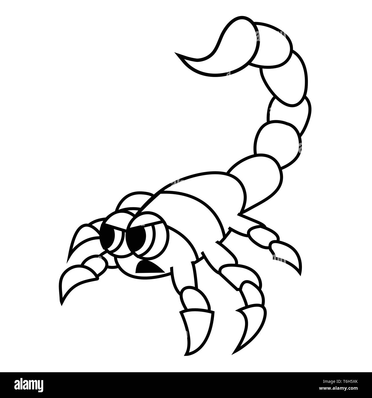 Mignon en colère scorpion rouge contours vector illustration Illustration de Vecteur