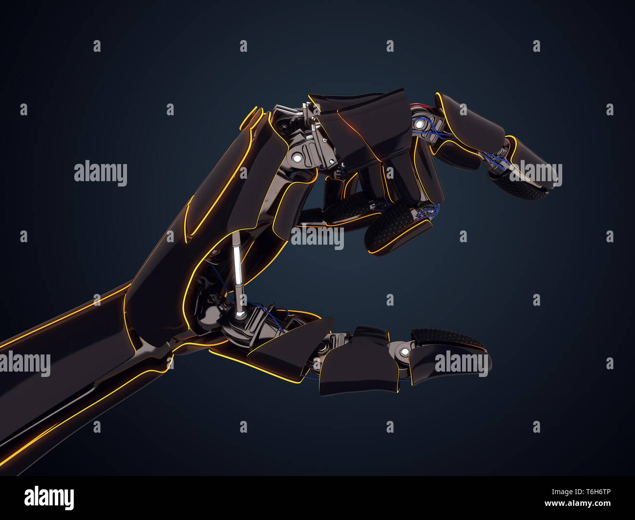 Main robotisée rendu 3D Banque D'Images