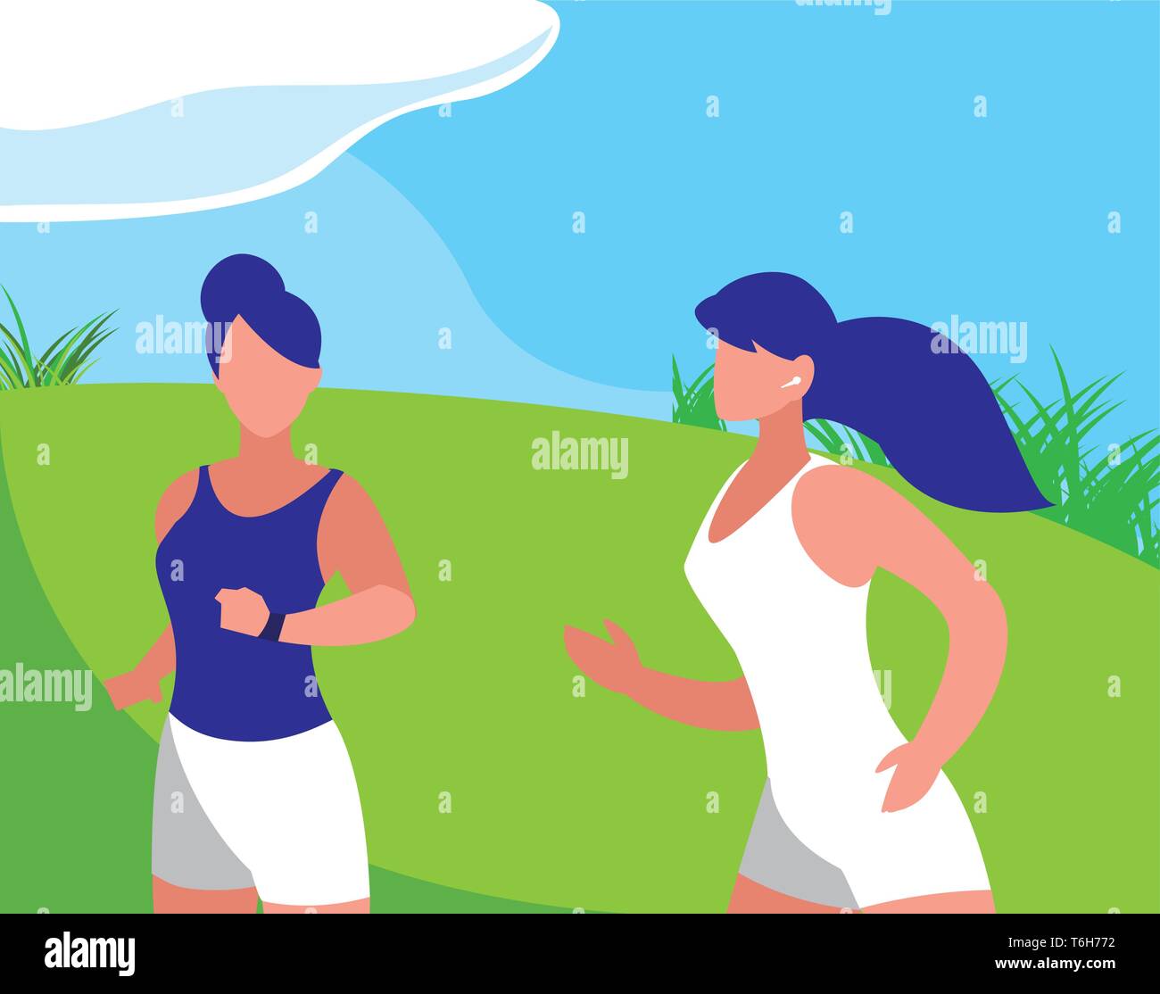 Les femmes en marche athlétique dans le camp vector illustration design Illustration de Vecteur