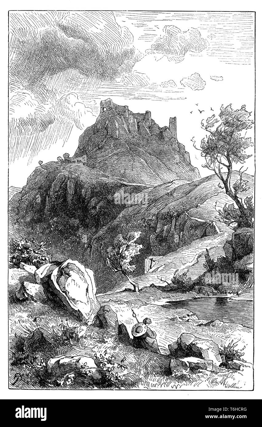 Ruines du château de Canossa. Gez. par Fr. Preller d. F., 1899 Banque D'Images