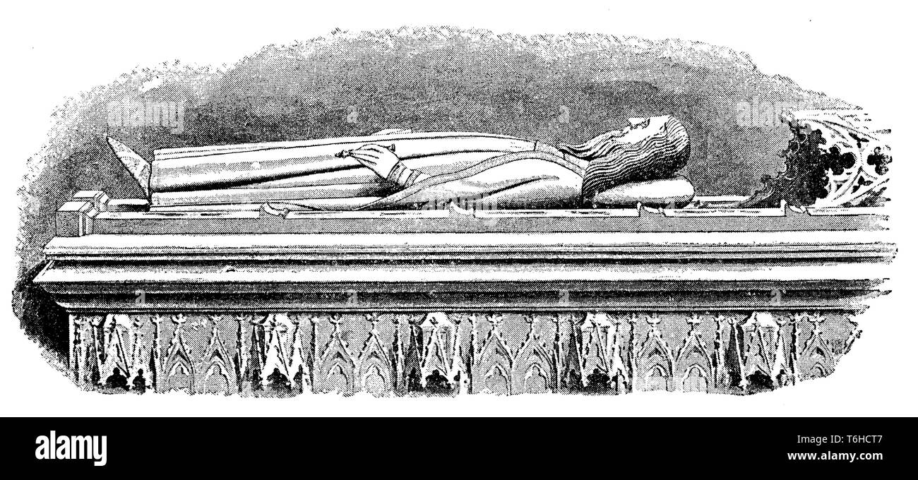 Tombe d'Edouard III dans la chapelle de Saint Edward, à l'abbaye de Westminster à Londres, 1899 Banque D'Images