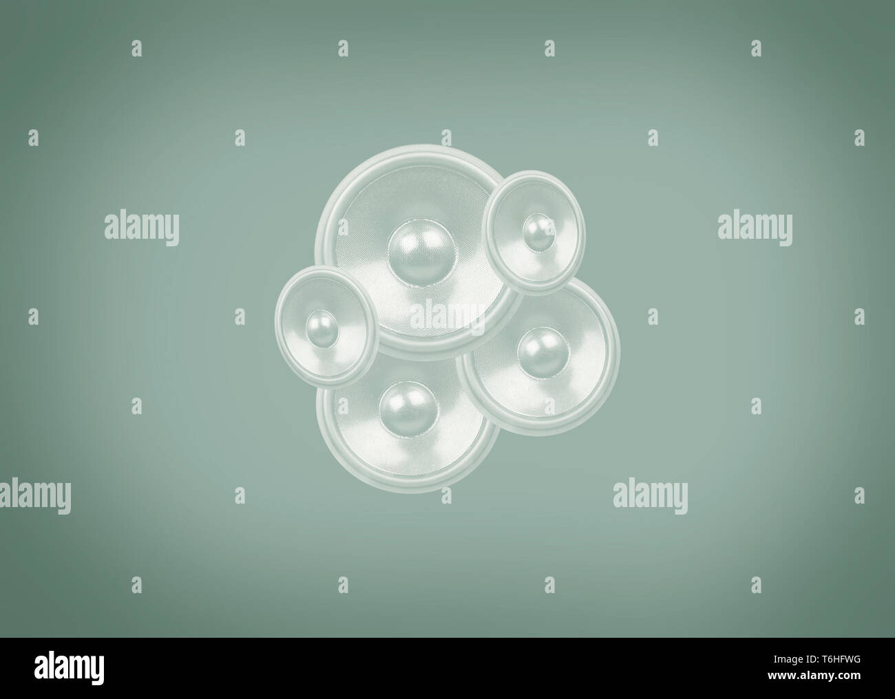 Musique sur un fond vert pâle Banque D'Images