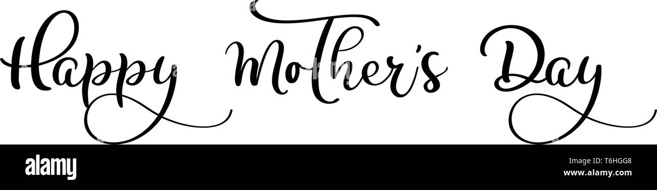 Happy Mother's Day Carte de Vœux. Maison de lettrage. Illustration d'encre texte dessiné à la main. La calligraphie au pinceau moderne. Isolé sur fond blanc Illustration de Vecteur