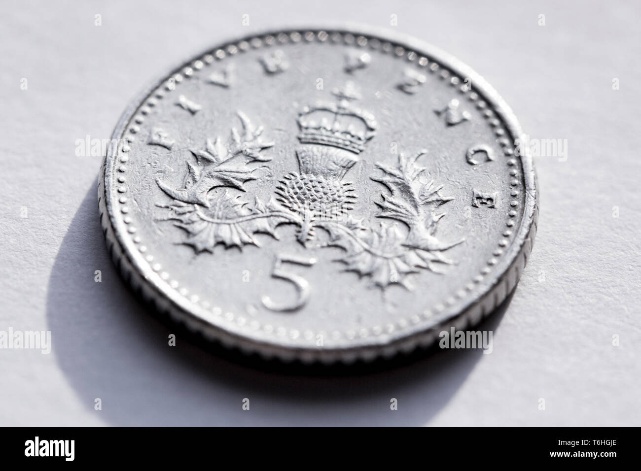 Photo macro d'un pence Anglais Banque D'Images