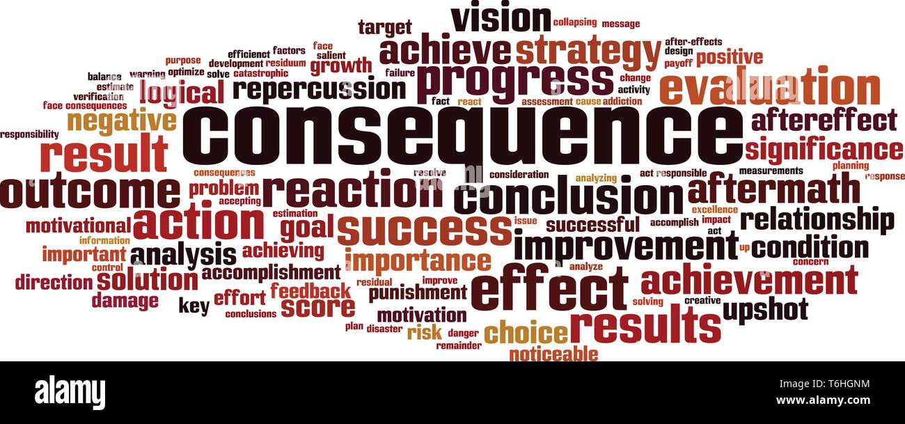 Download Conséquence concept cloud. Collage de mots à propos de la ...