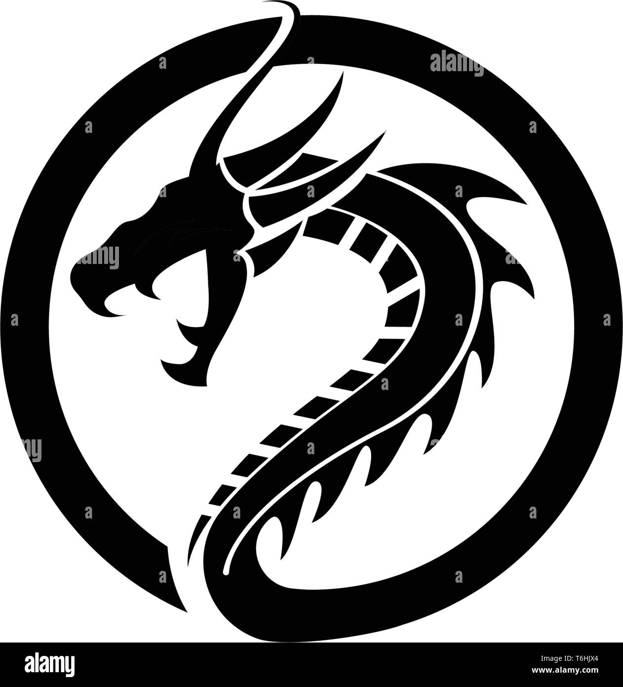 Logo dragon template vector illustration Illustration de Vecteur
