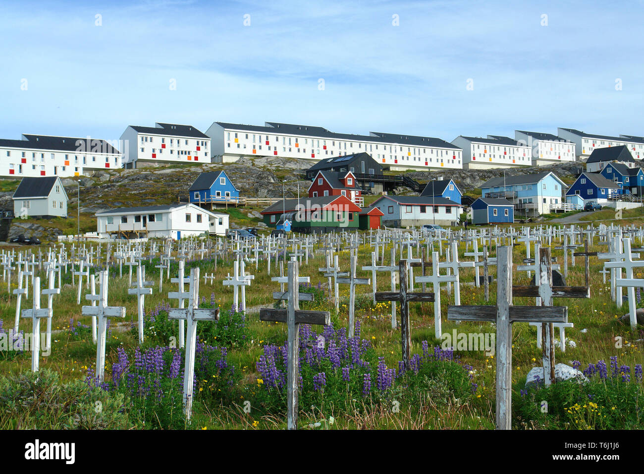 Cimetière de Nuuk sur le Groenland Banque D'Images