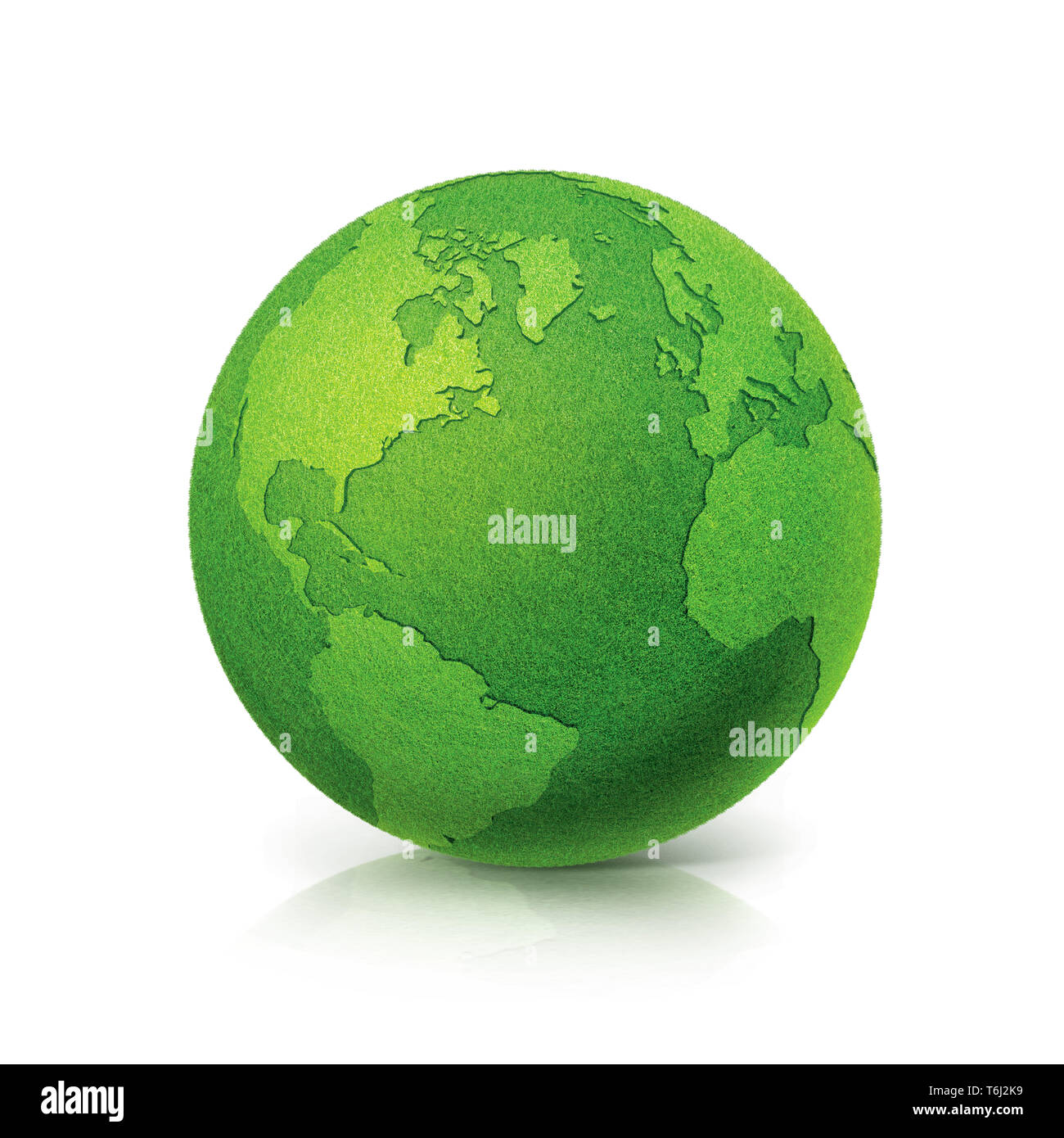 ECO Green Globe Amérique du Nord et en Amérique du Sud carte sur fond blanc Banque D'Images