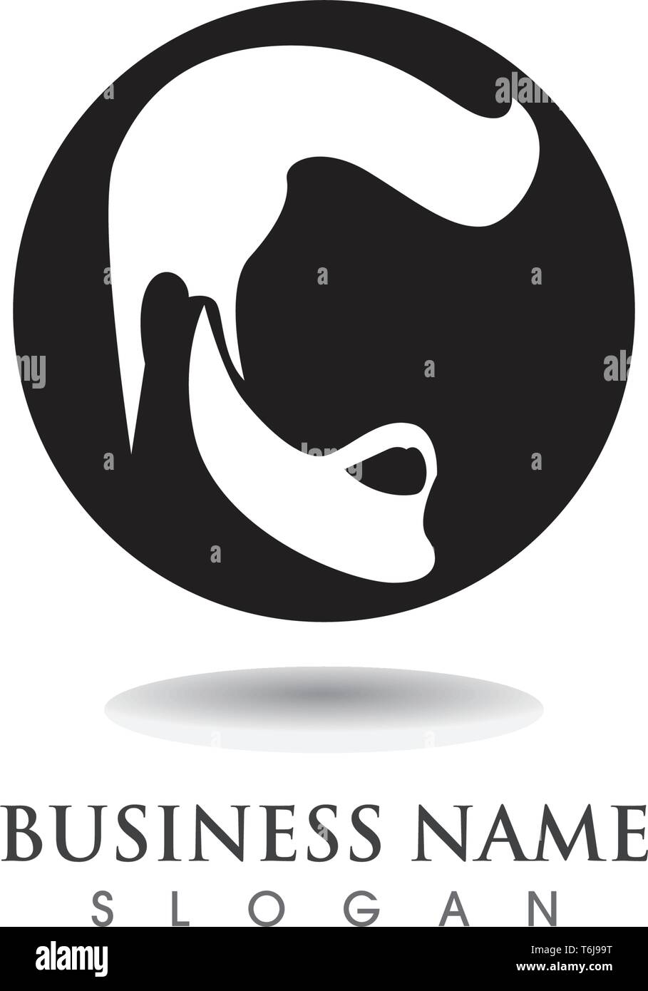 Barbe masculine de cheveux noir logo geek et symboles Illustration de Vecteur