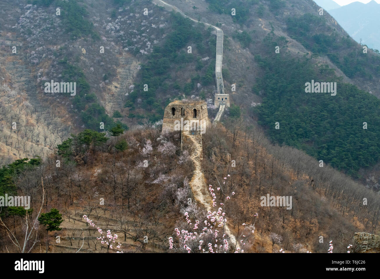 Huanghuacheng est la grande muraille de Chine et en généralement pas réparé et moins commune pour les voyageurs et une courte distance en voiture de Pékin Banque D'Images