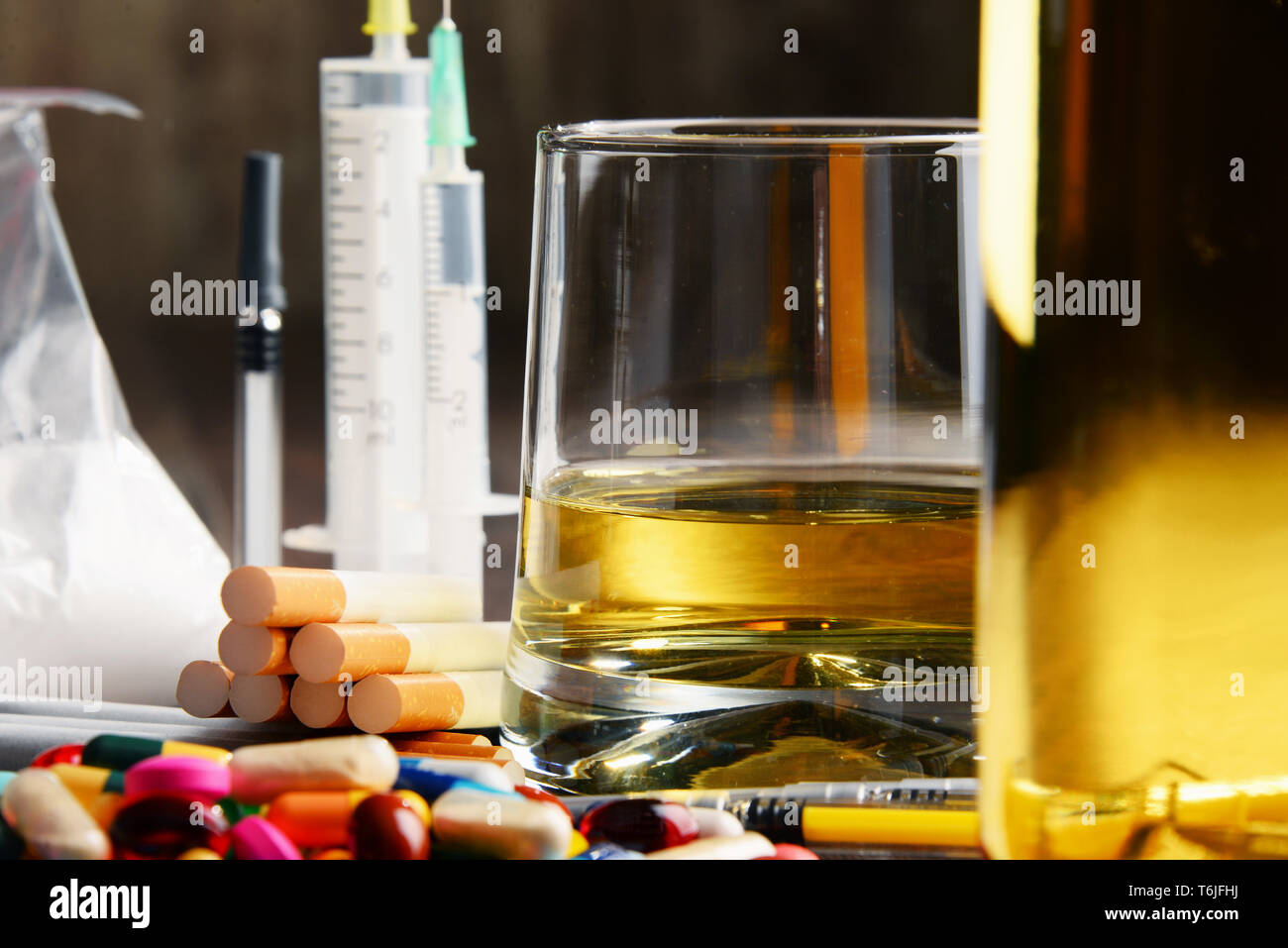 Les substances addictives Banque D'Images