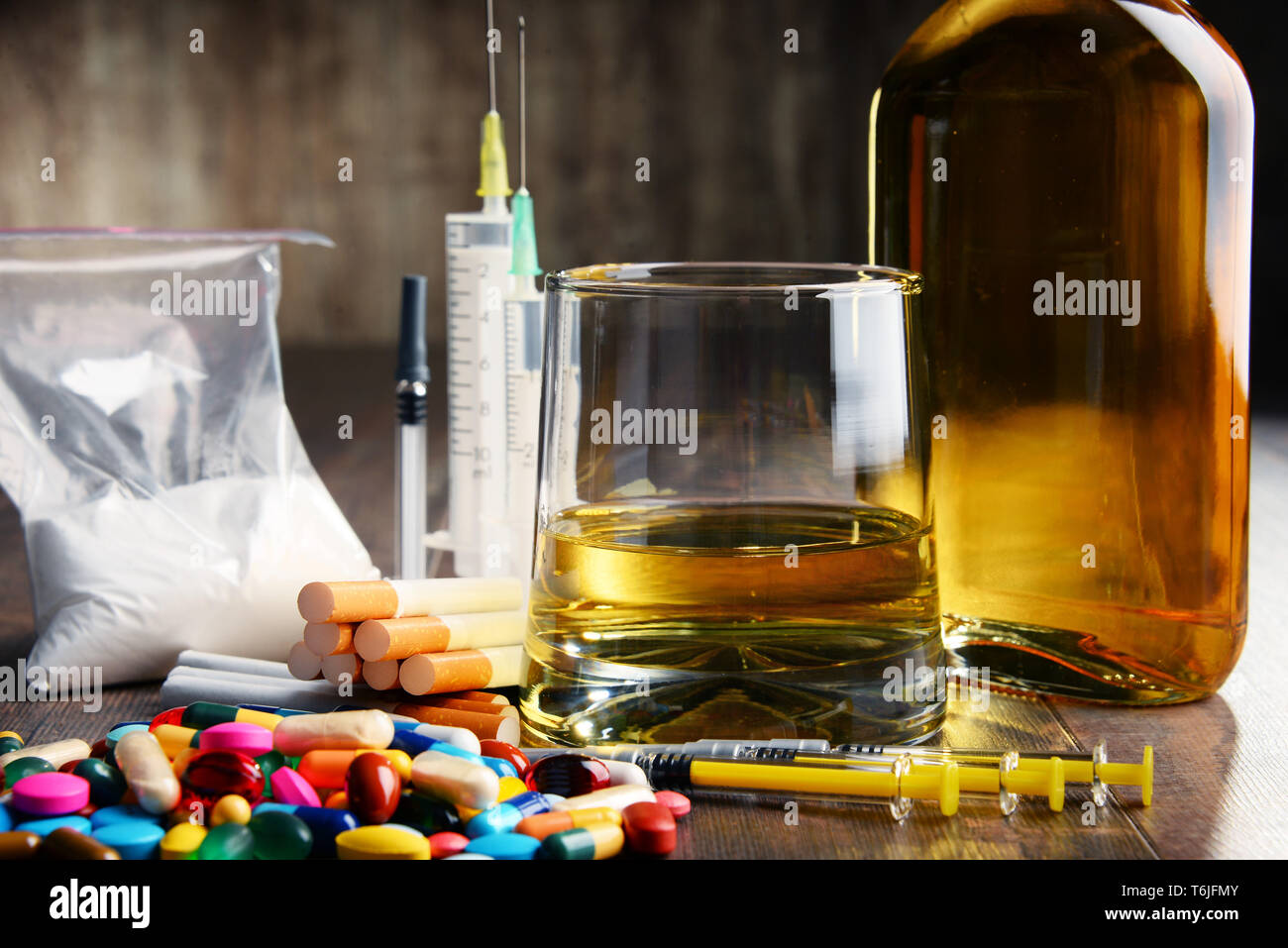 Les substances addictives Banque D'Images