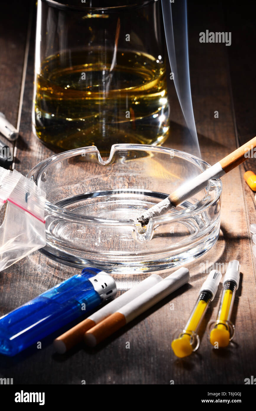 Les substances addictives Banque D'Images