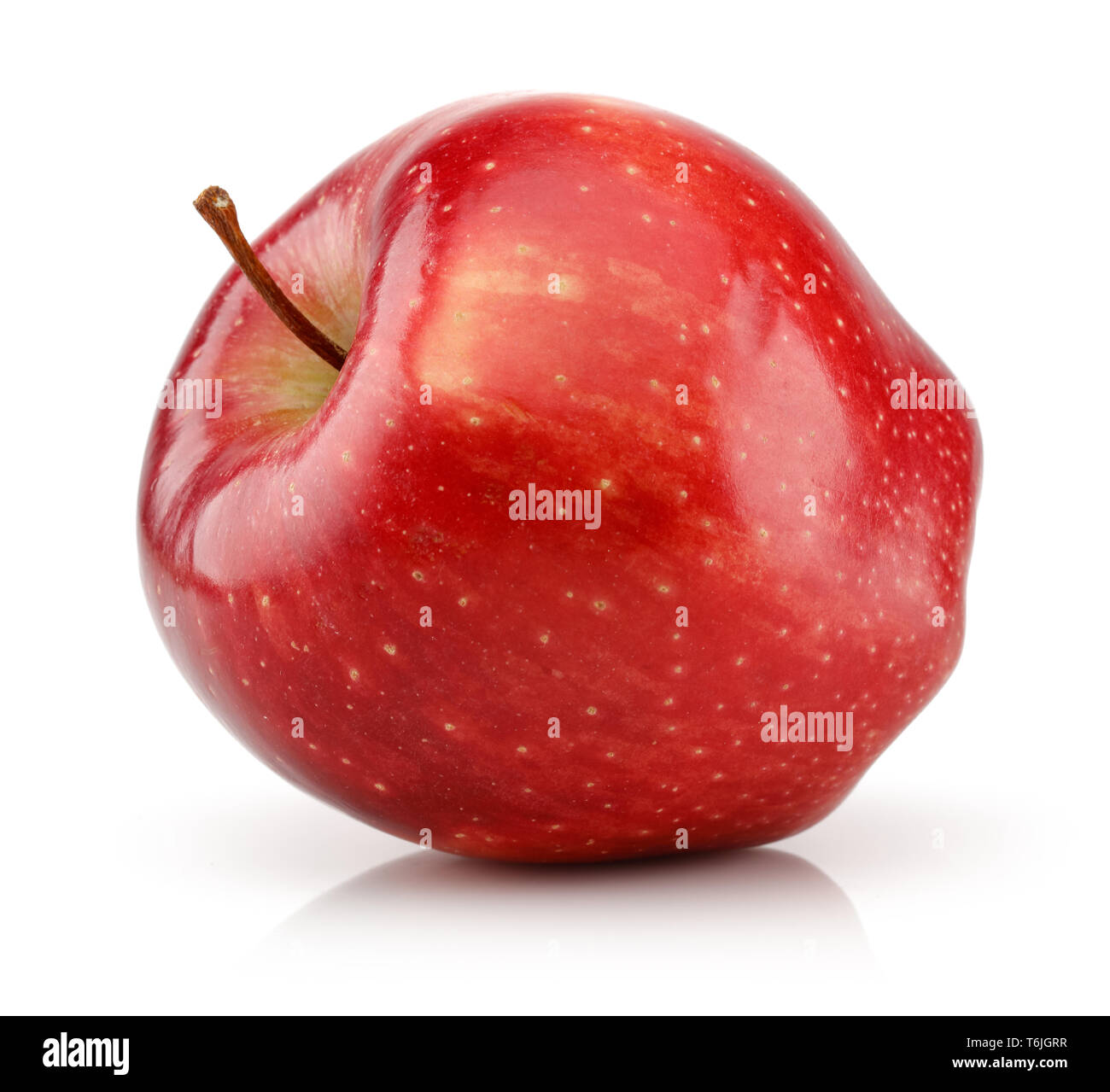 Ensemble pomme rouge isolé sur fond blanc Banque D'Images