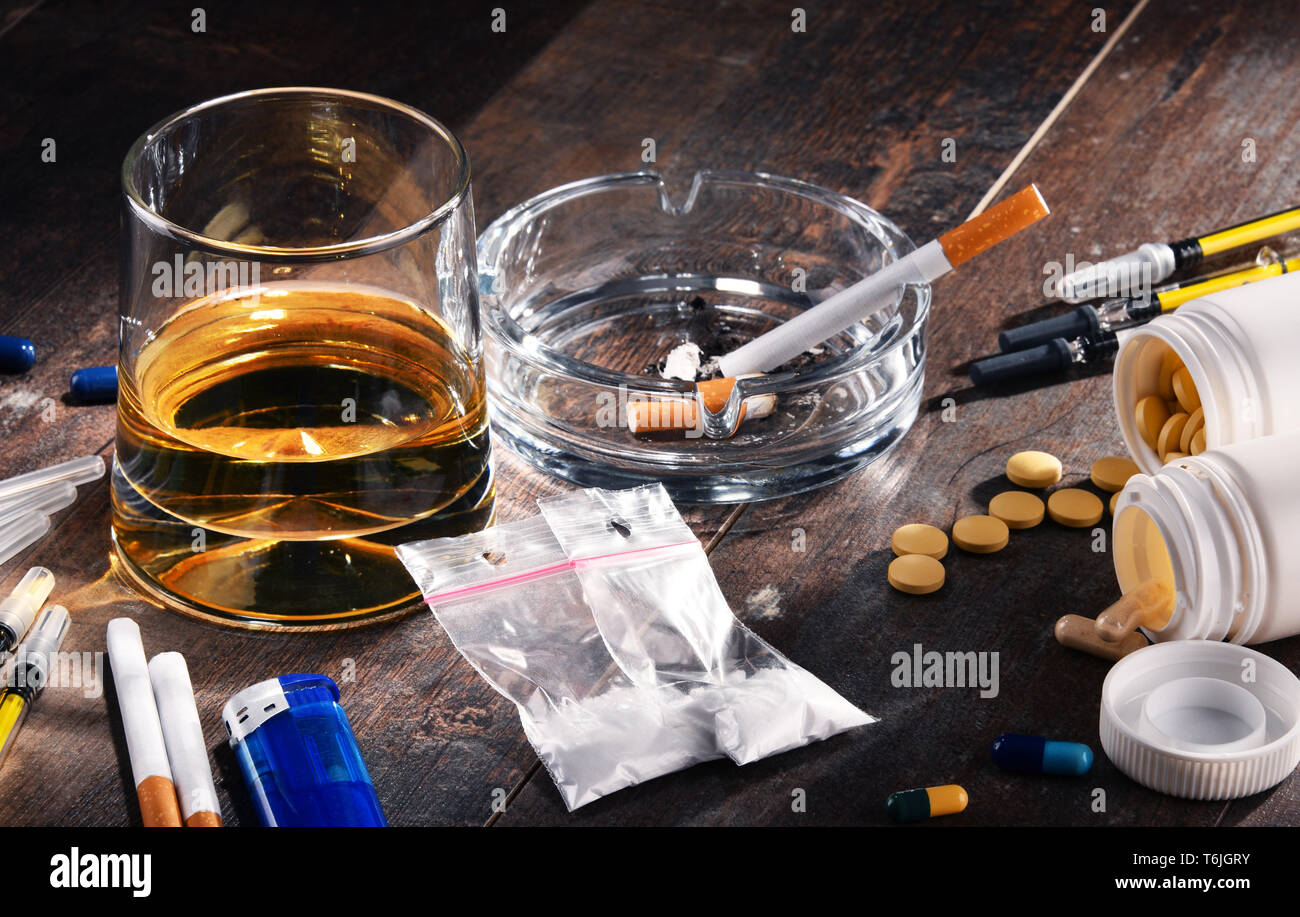 Les substances addictives Banque D'Images