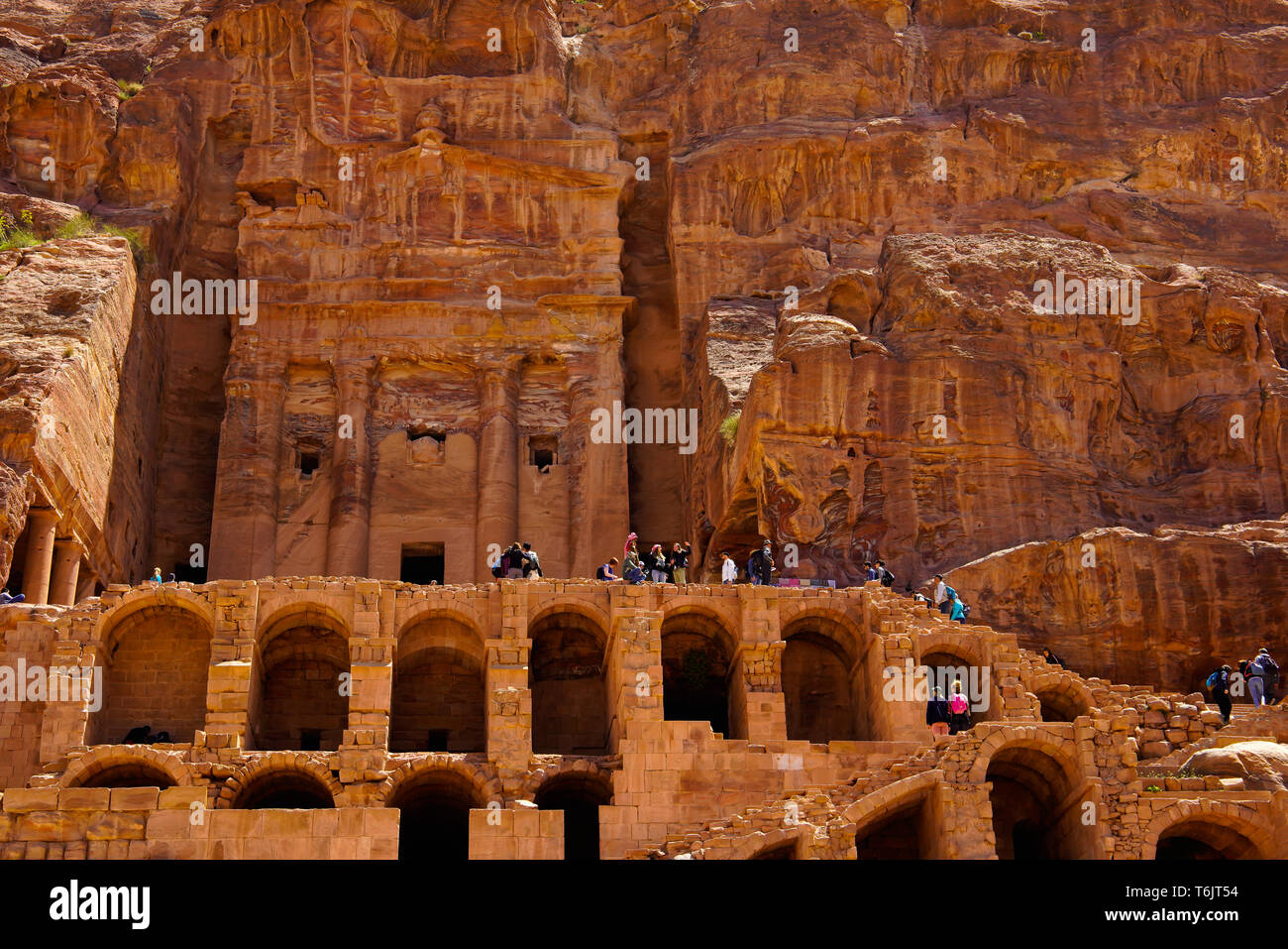 Tombeau de l'Urne ainsi appelé tombe royale, Petra, Jordanie. Banque D'Images