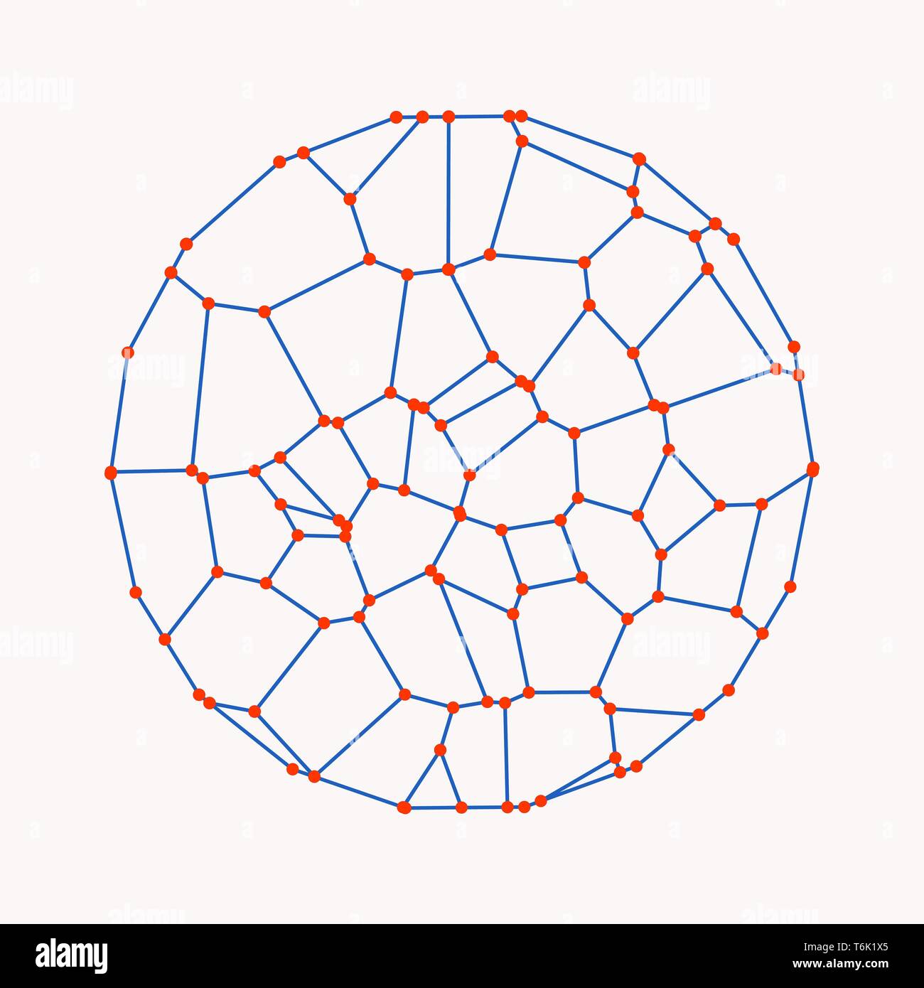 Un cercle composé de points et de lignes. Illustration vecteur de fer. La technologie 3D, style. Illustration de Vecteur