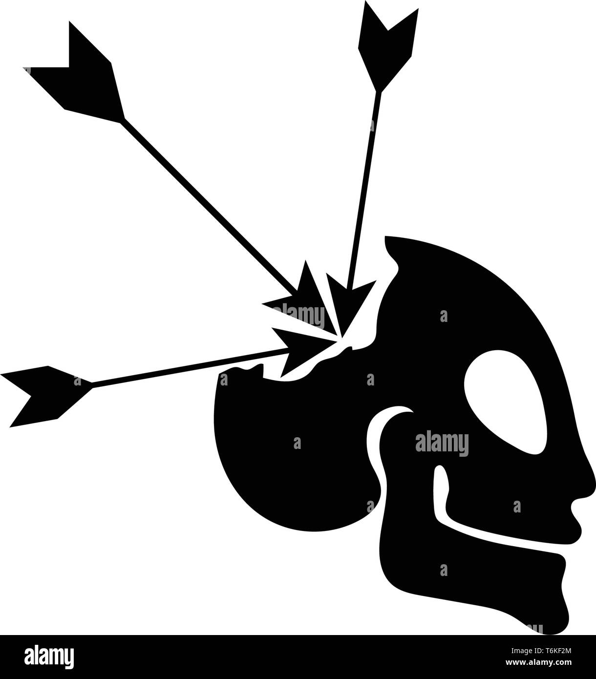 Tête crâne symbole et logo Vector Illustration de Vecteur