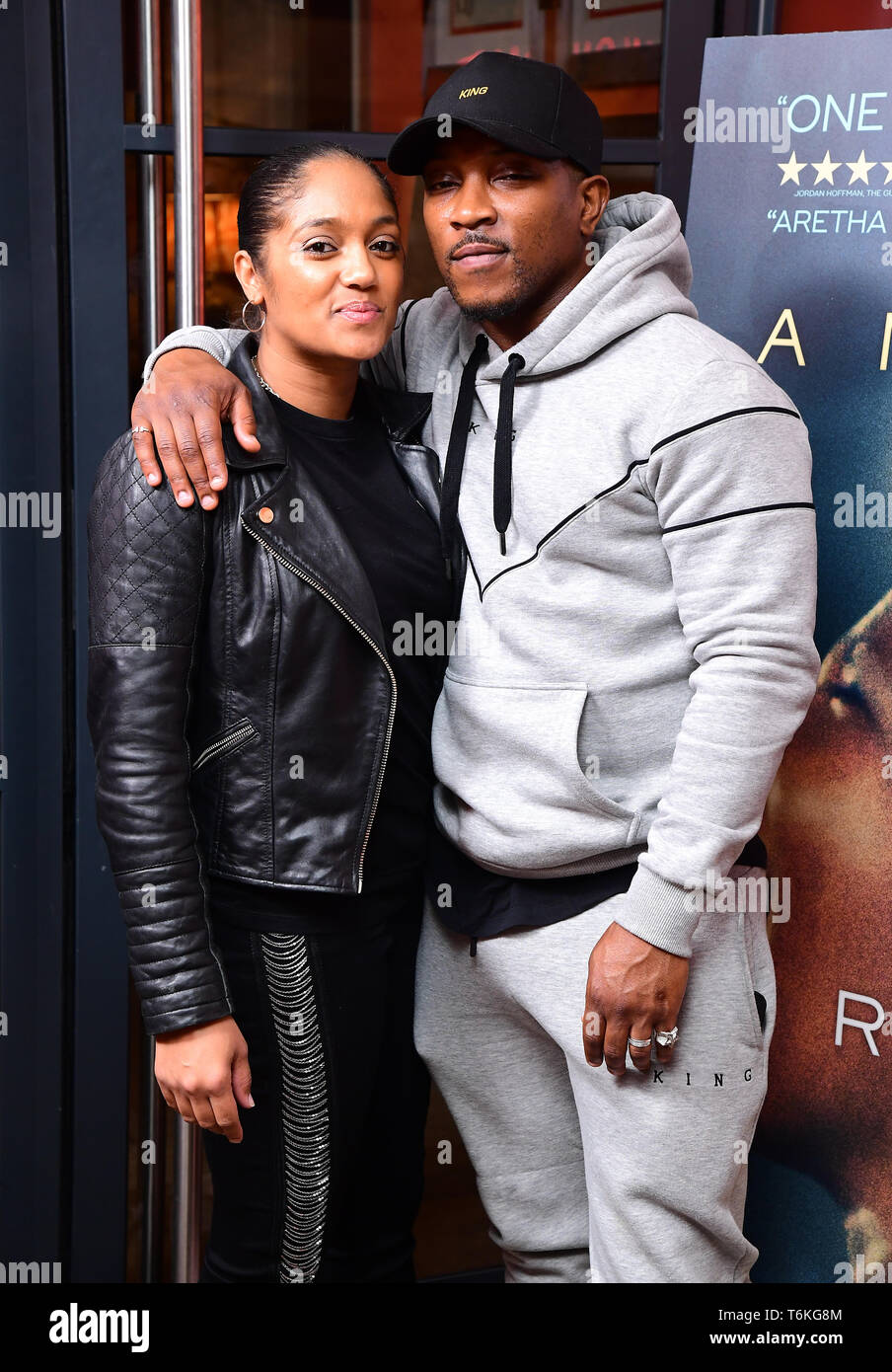 Ashley Walters et Danielle assistant à la projection d'Isaie l'Aretha Franklin film Amazing Grace, à Ham Yard Hotel, Londres. Banque D'Images