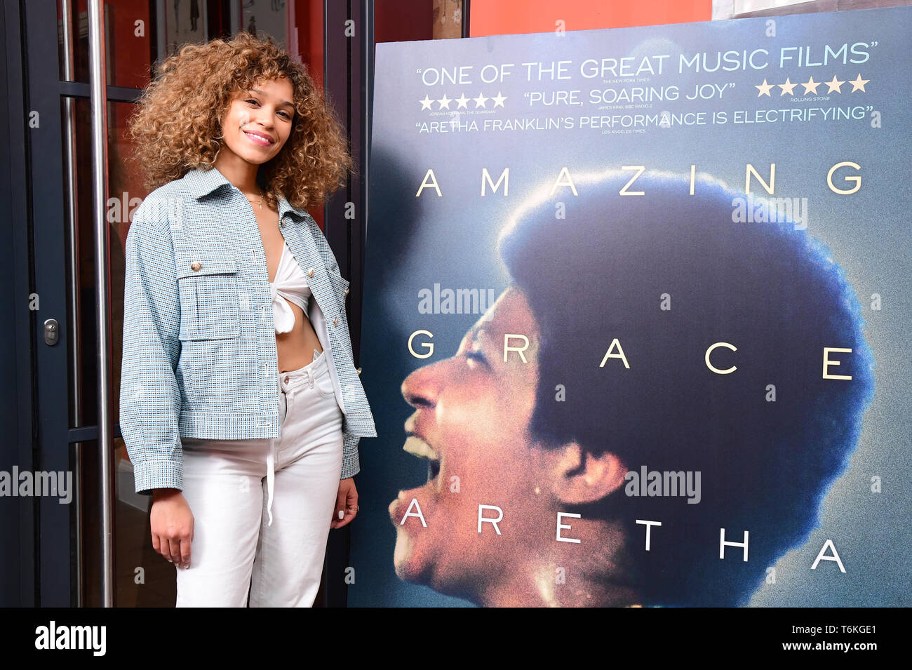 Méchant Izzu Bizu assistant à la projection de l'Aretha Franklin film Amazing Grace, à Ham Yard Hotel, Londres. Banque D'Images