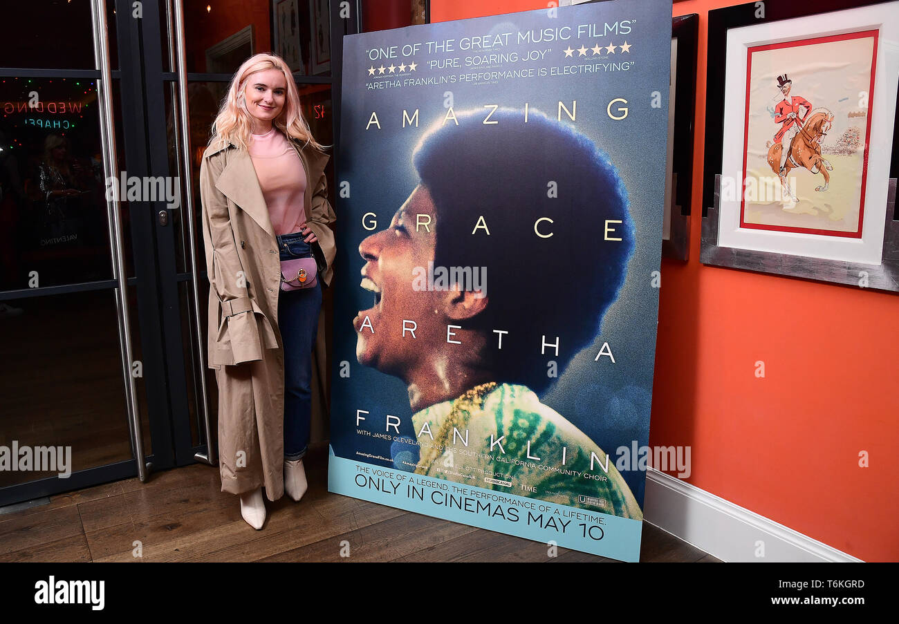 Grace à Chatto la projection de l'Aretha Franklin film Amazing Grace, à Ham Yard Hotel, Londres. Banque D'Images