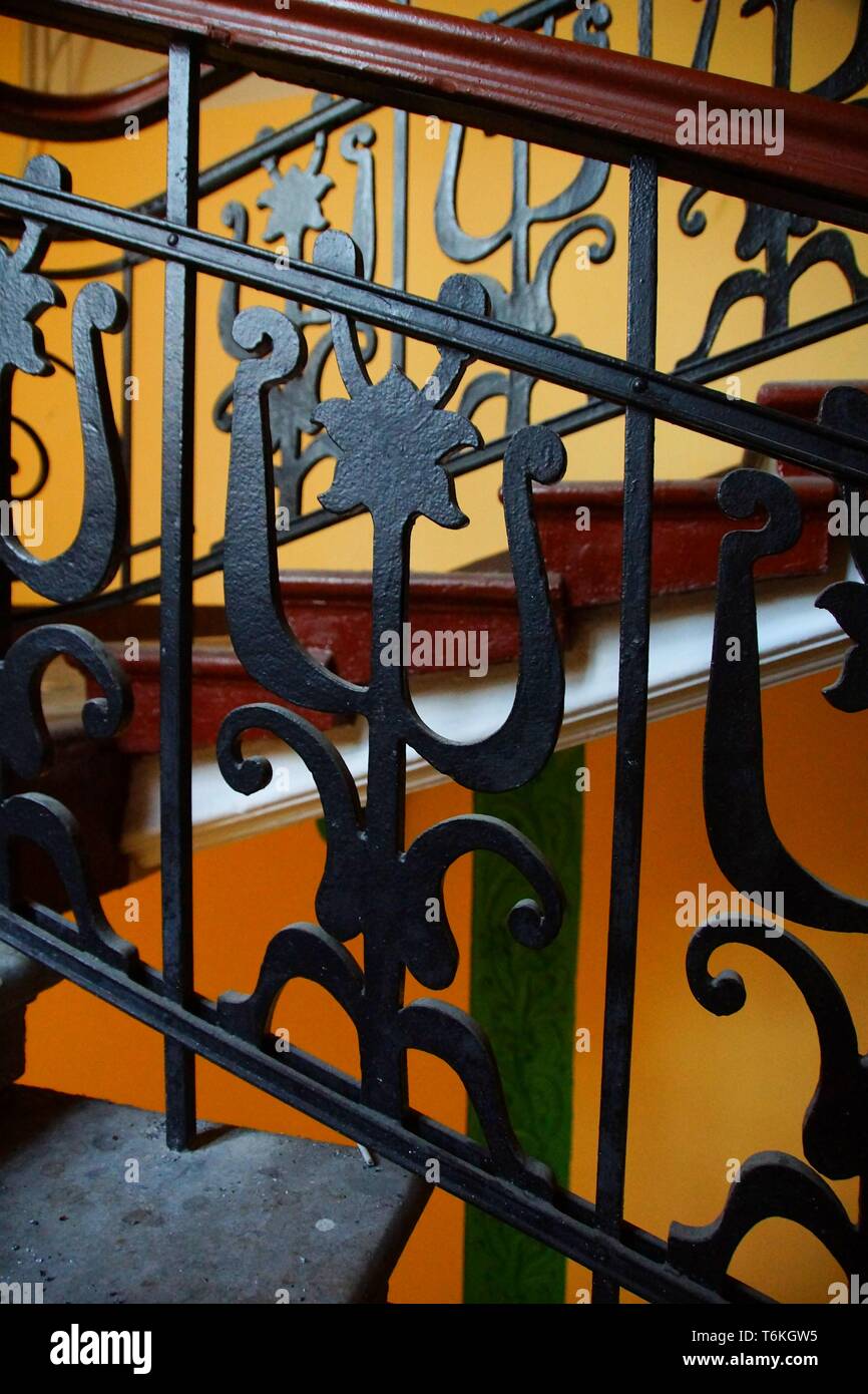 Fragment de l'escalier dans le style Art Nouveau Banque D'Images