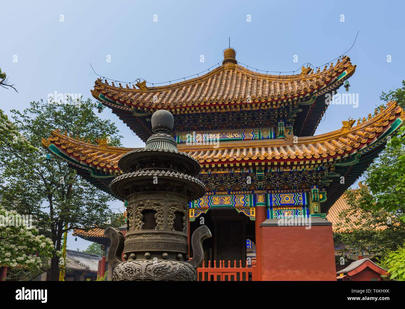 Temple de Yonghe Lama à Beijing Chine Banque D'Images