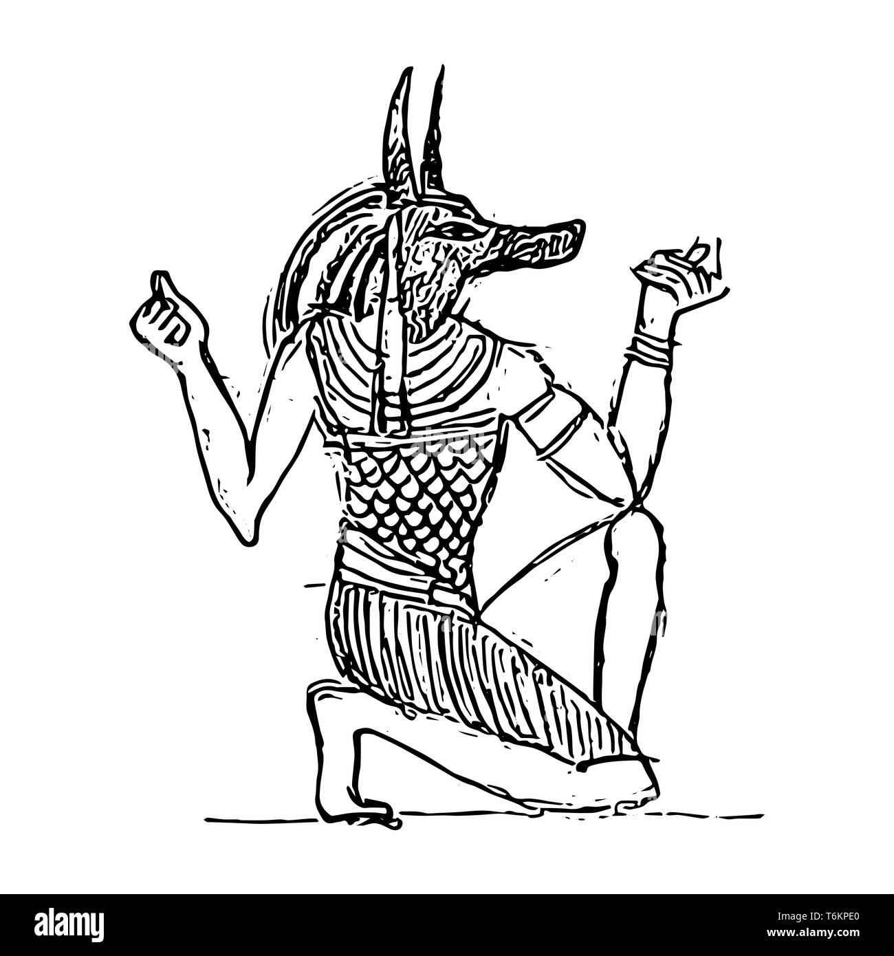 Anubis dans le Netherworld. Banque D'Images Anubis dans le Netherworld. Banque D'Images