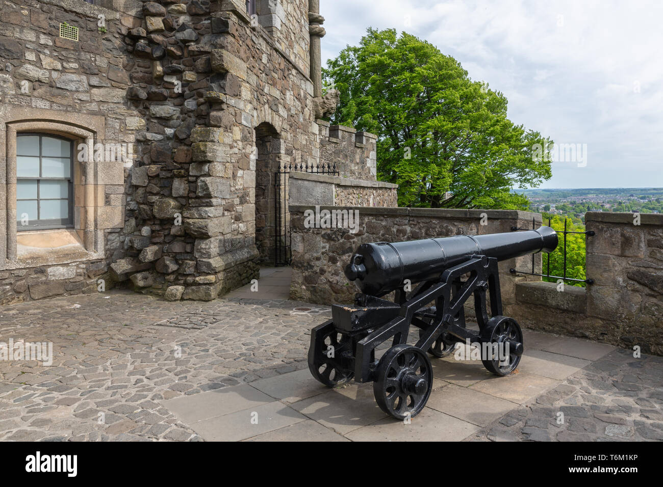 Cannon et fortifications médiévales à Stirling Castle, Scotland Banque D'Images
